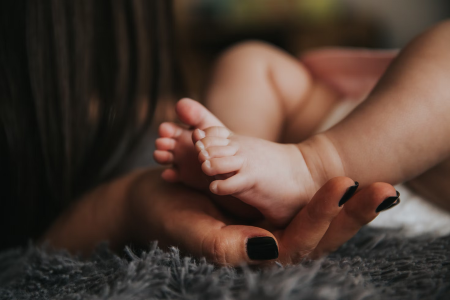 A baby's growing feet