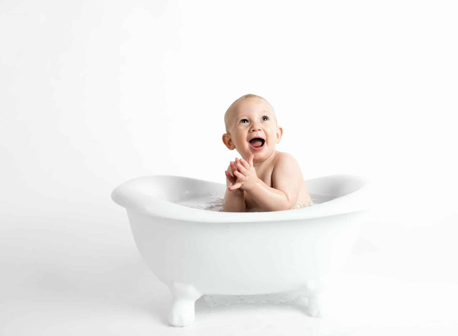 baby in the tub
