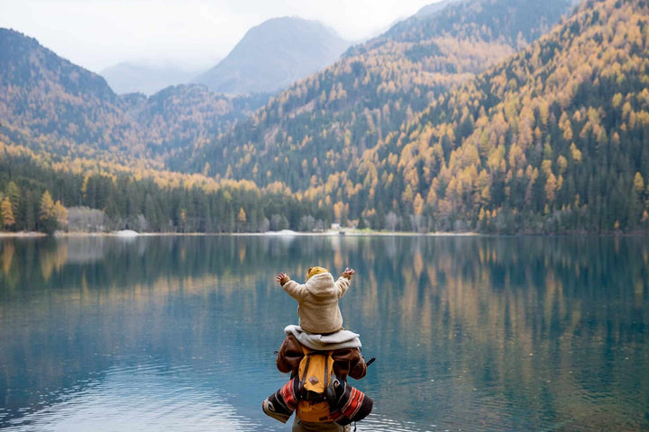 person visiting nature with baby