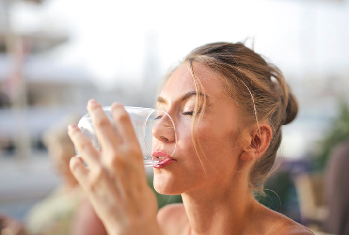  woman drinking water