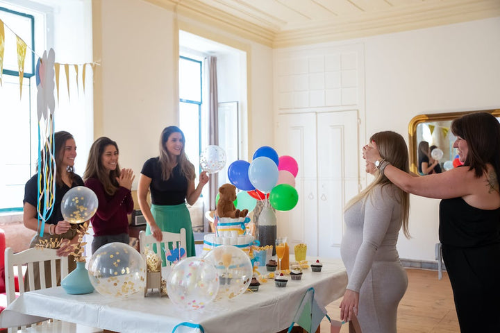 group of women at a baby shower