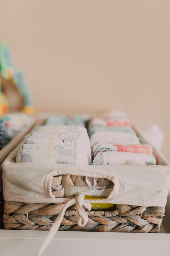 Diapers in a basket