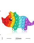 Rainbow Triceratops Push it Pop Bubble Fidget Toy